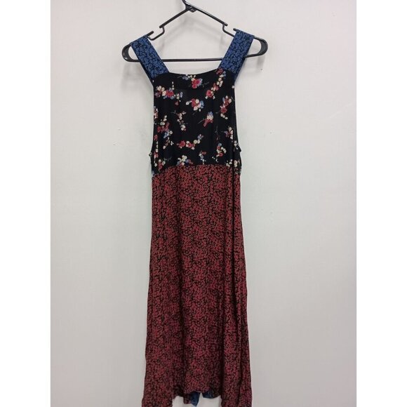 VTG Carol Anderson Womens Sleeveless Maxi Dress Medium Petite Blue Floral BOHO - Picture 8 of 8